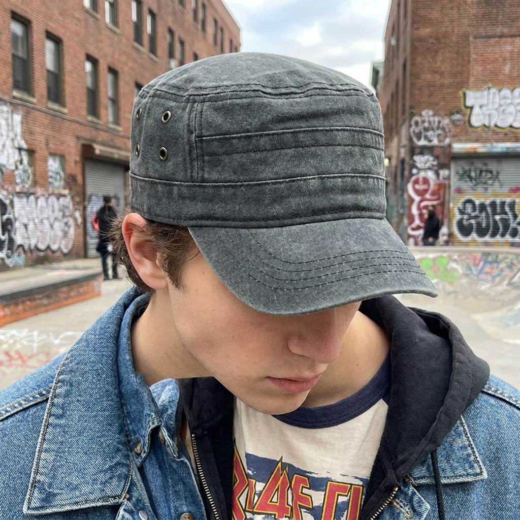 Jean Y2K Flat Cap