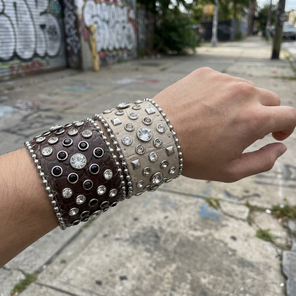 Y2K Rhinestone Snap Bracelet