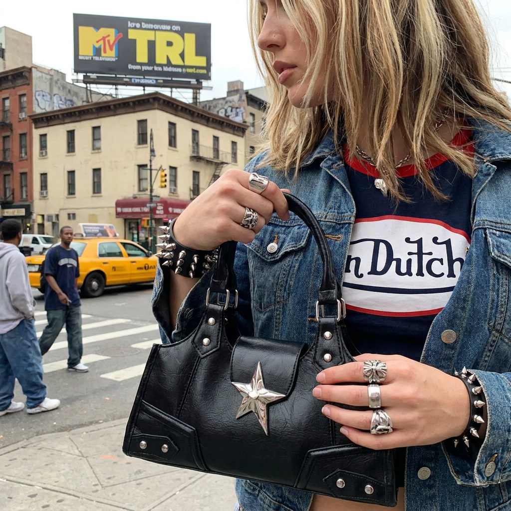 Y2K Gothic Star Shoulder Bag