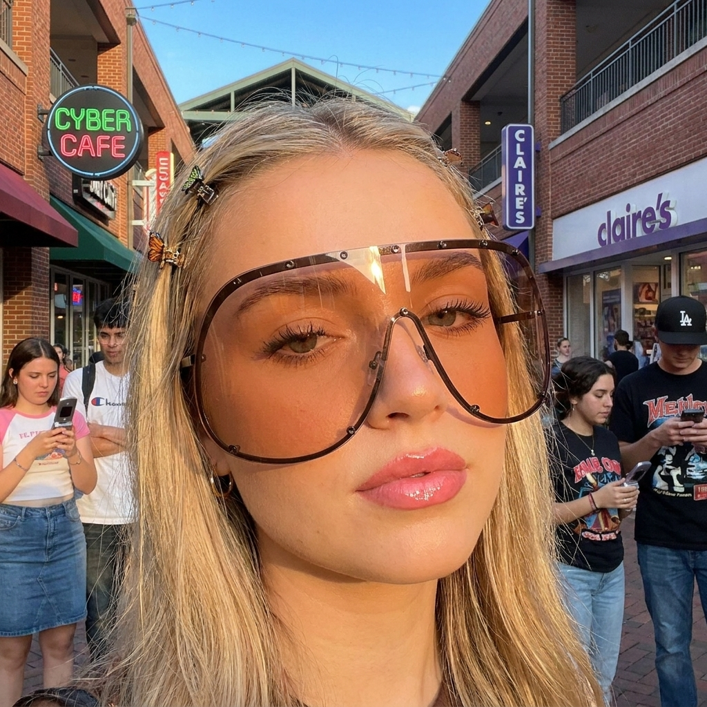 Oversized Rimless Y2K Sunglasses
