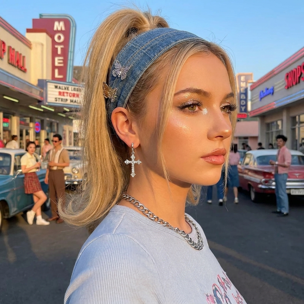 Rhinestone Cross Earrings