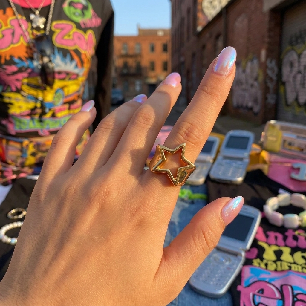Gold Star Y2K Ring