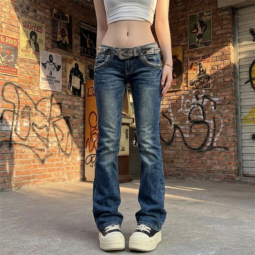 Y2K Low Waist Casual Jeans