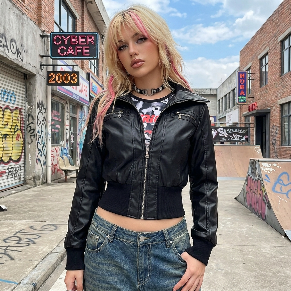 Vintage Pu Leather Jacket