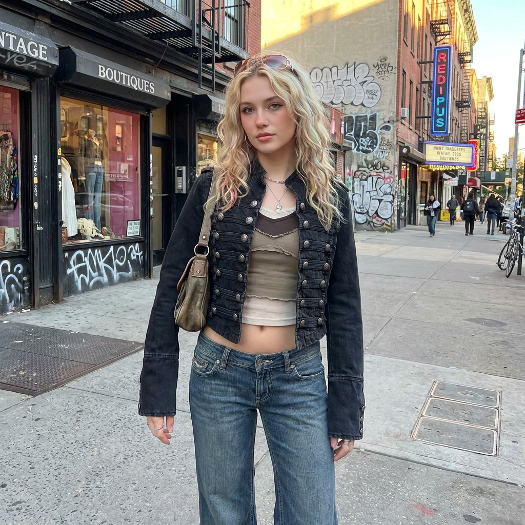Y2K Black Denim Jacket