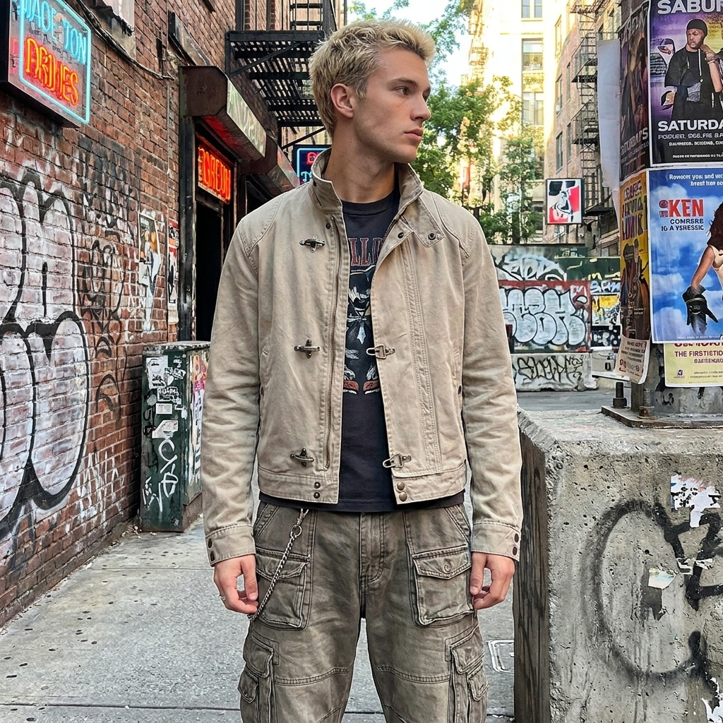Vintage Cropped Buckle Jacket