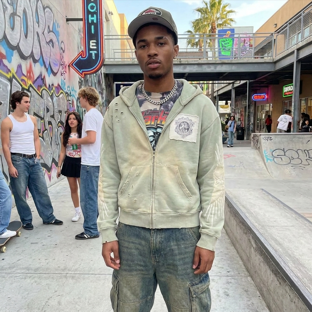 Letter Embroidery Y2K Hoodie