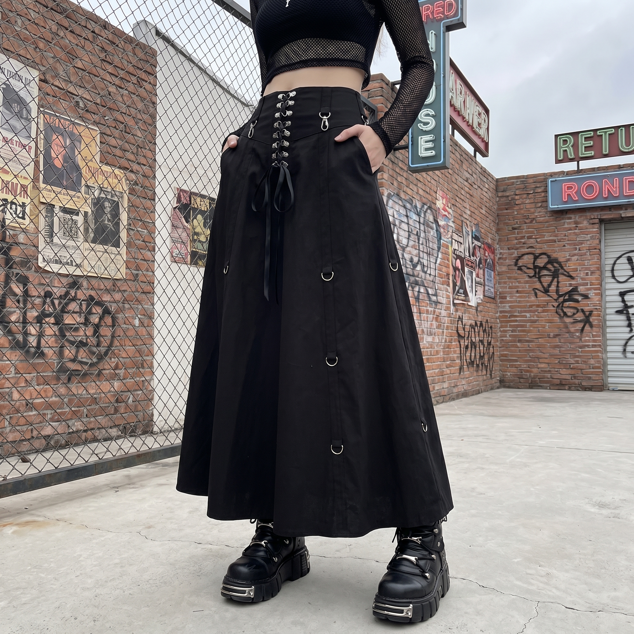 Gothic Y2K Long Skirt