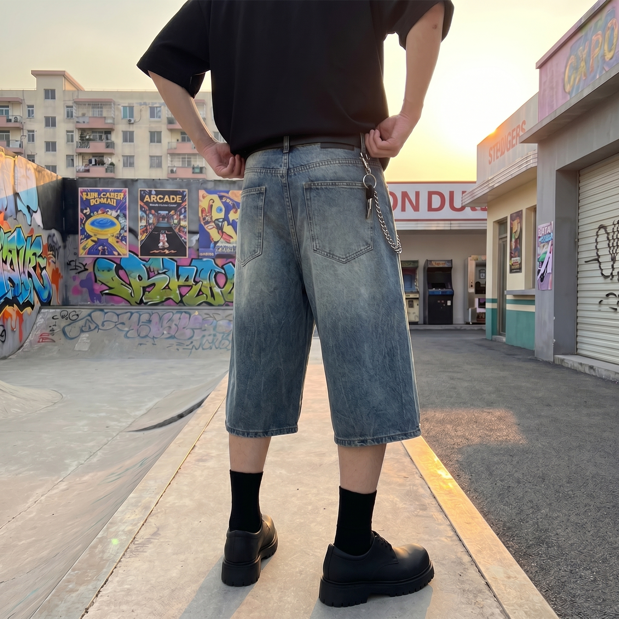 Y2K Washed Denim Jorts