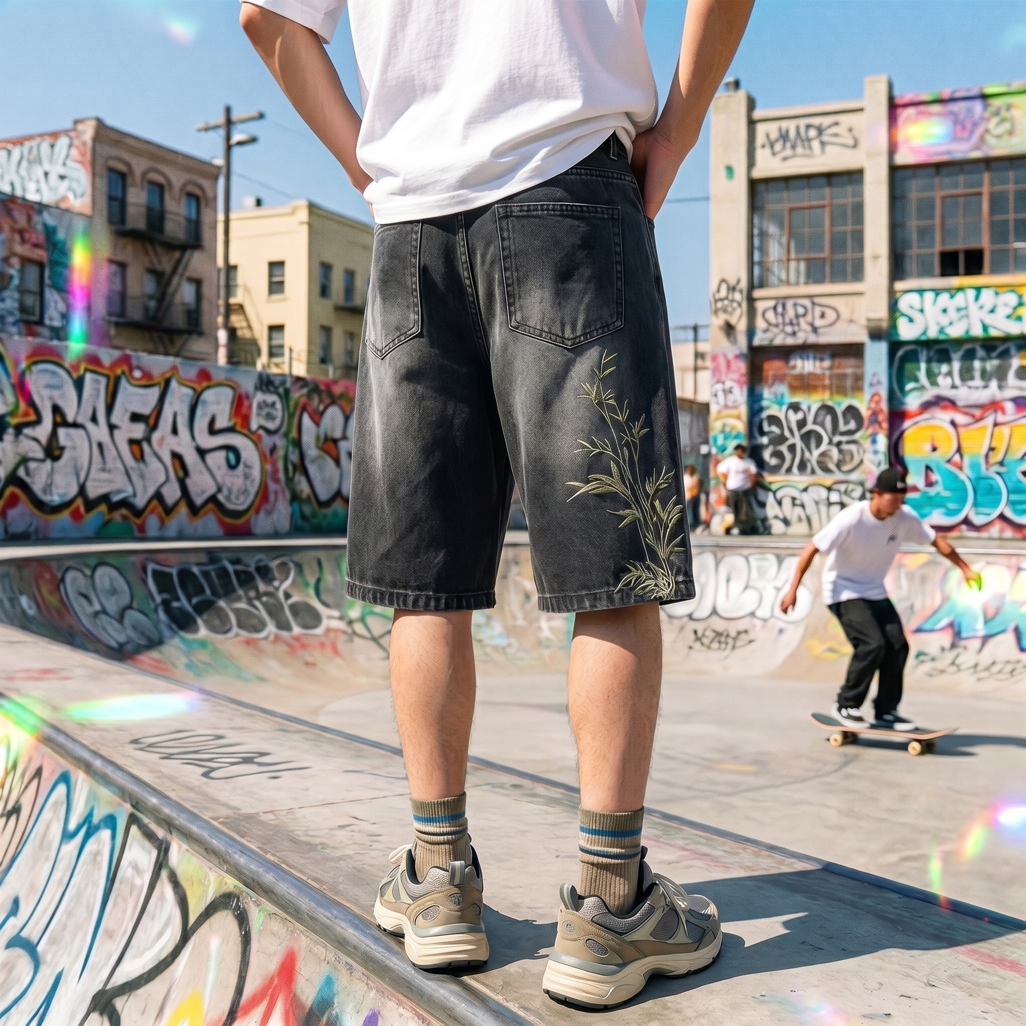 Y2K Embroidered Denim Jorts