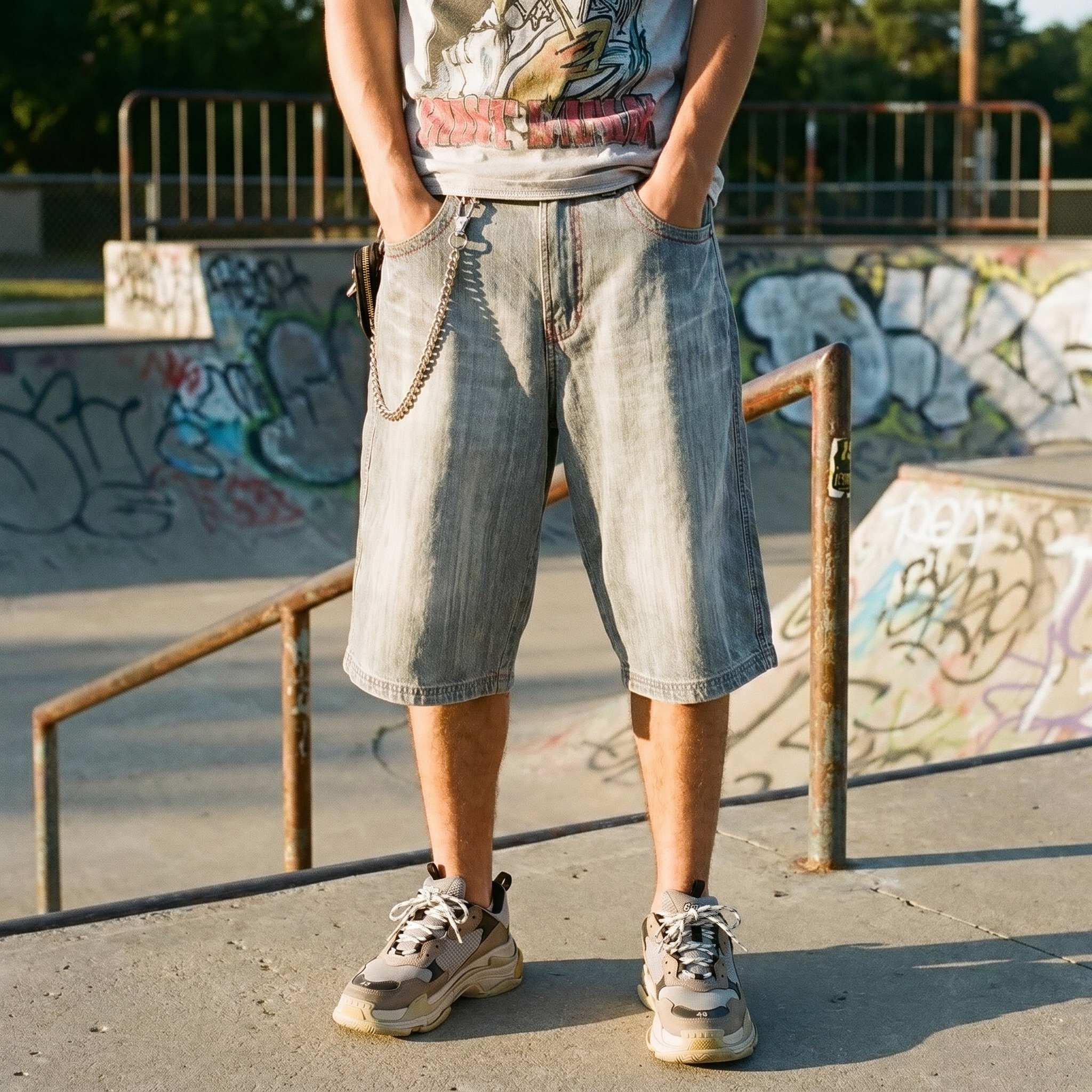 Y2K Eagle Denim Jorts