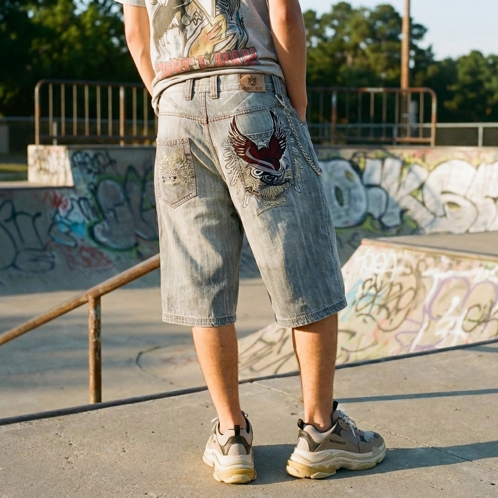 Y2K Eagle Denim Jorts