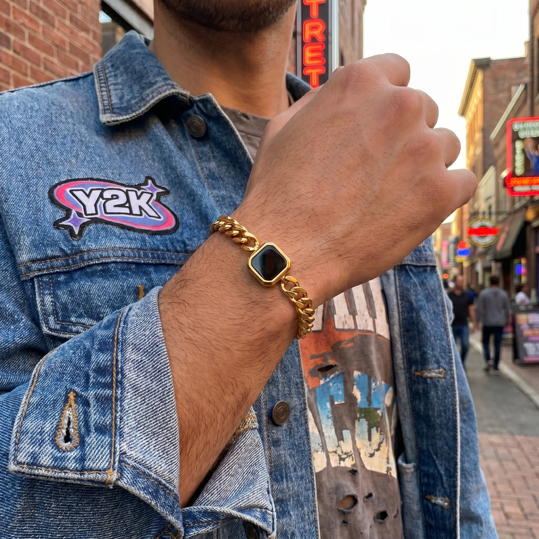 Y2K Gold Chain Bracelet