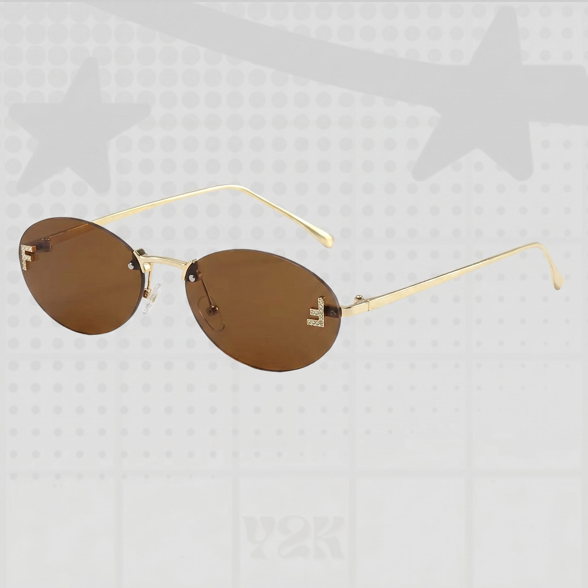 Y2K Frameless Oval Sunglasses
