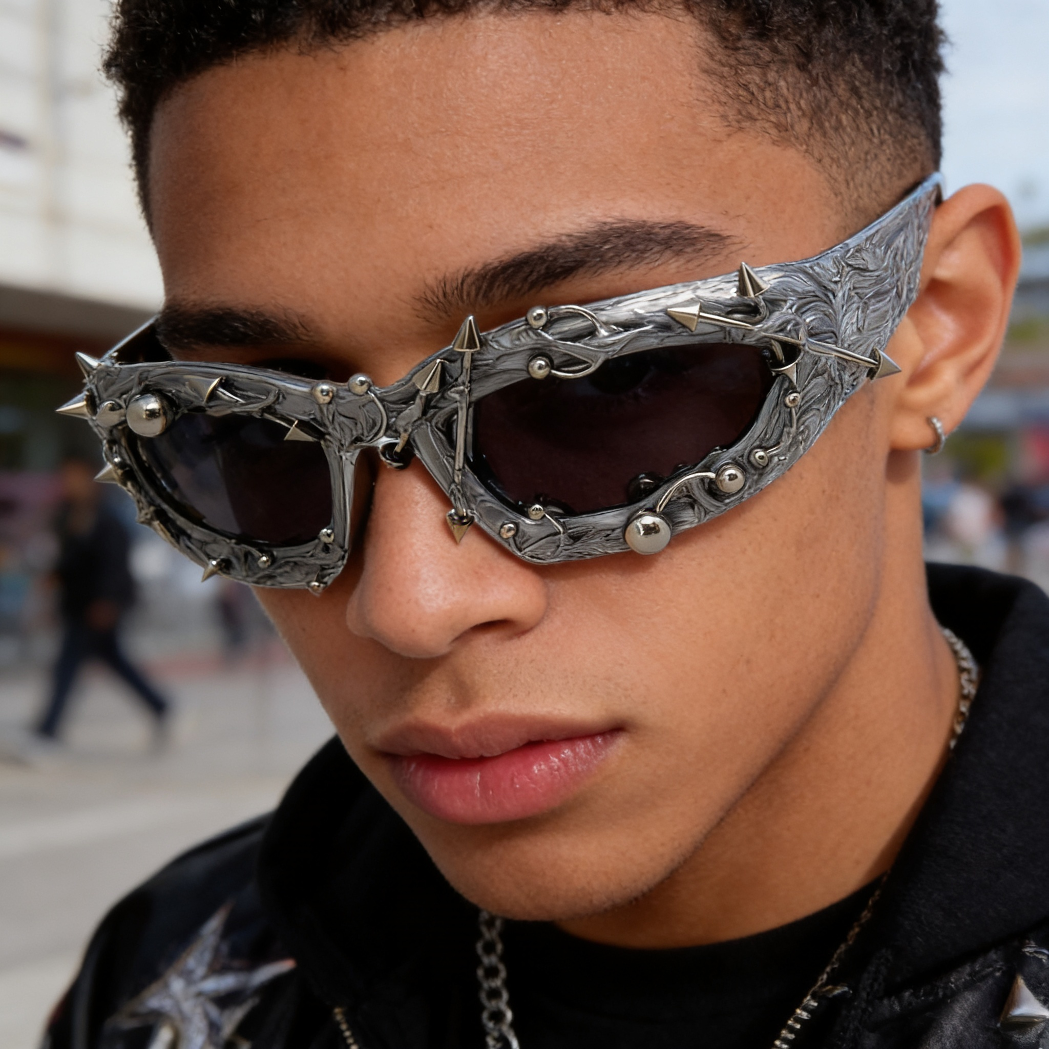 Retro Studded Frame Sunglasses