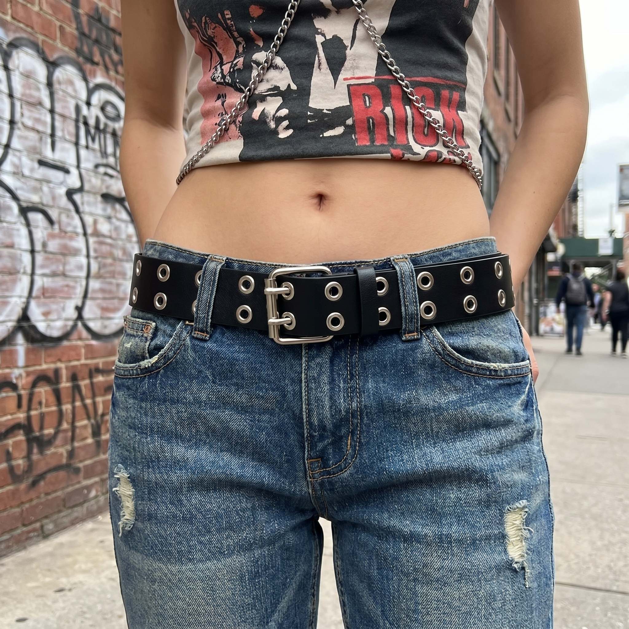 Y2K Double Grommet Belt