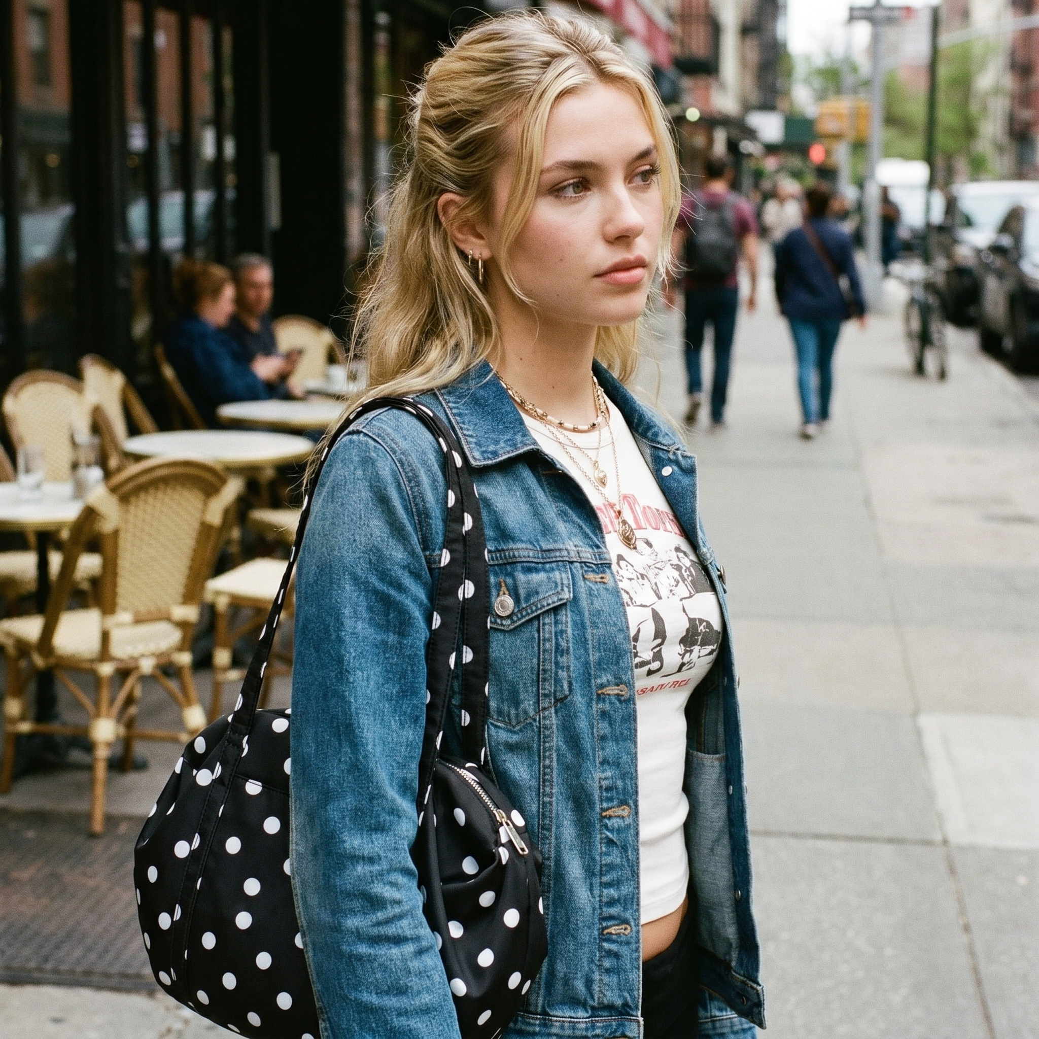 Y2K Polka Dot Shoulder Bag
