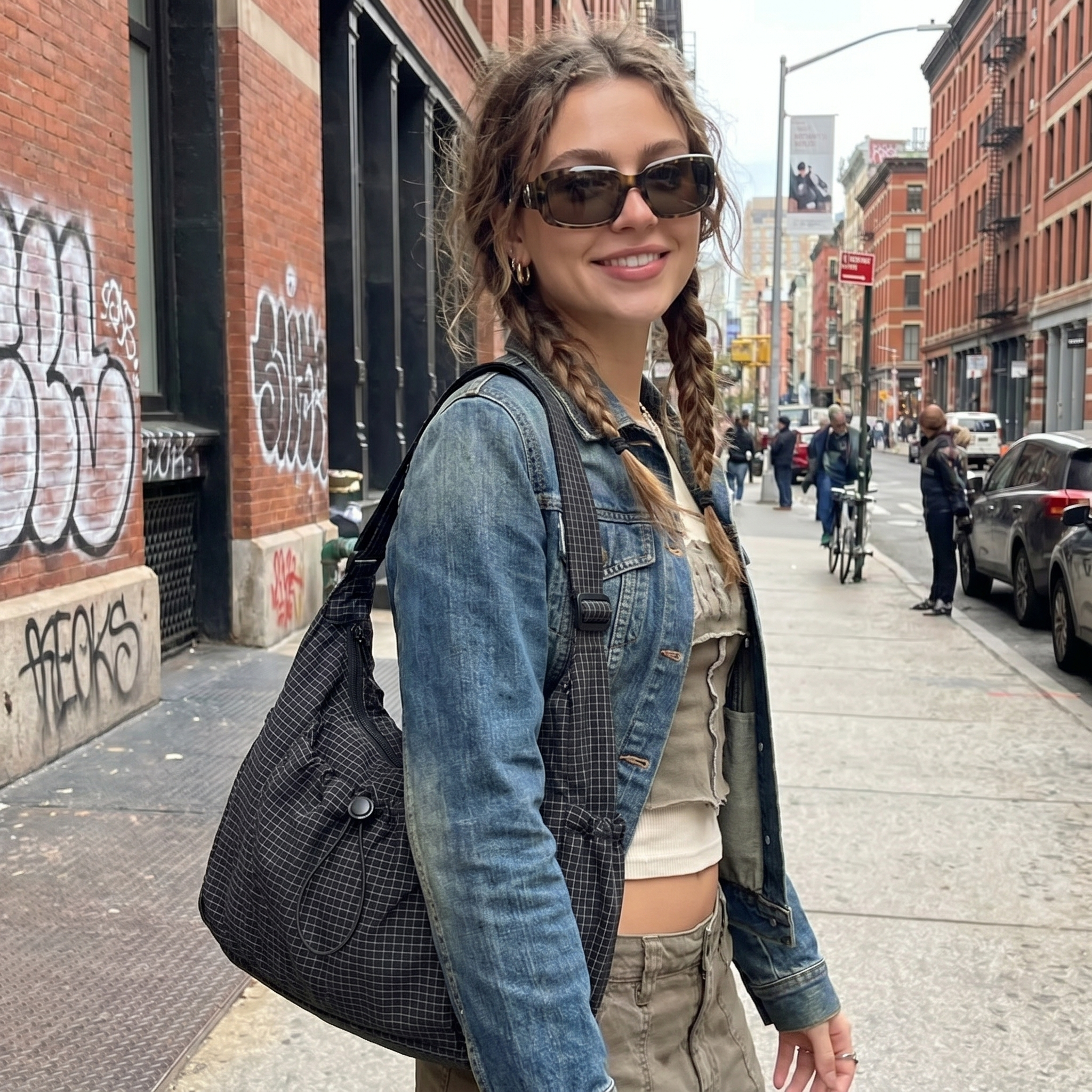 Y2K Plaid Shoulder Bag