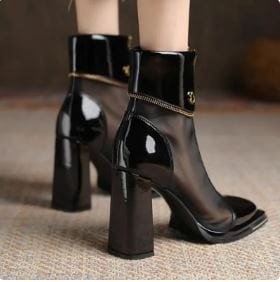 High Heels Y2K Leather Boots