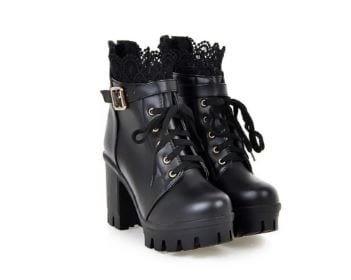 Lace Up Y2K Heeled Boots