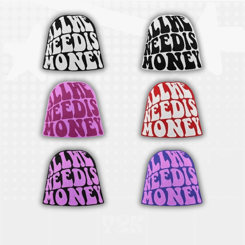 Letter Printed Y2K Beanie