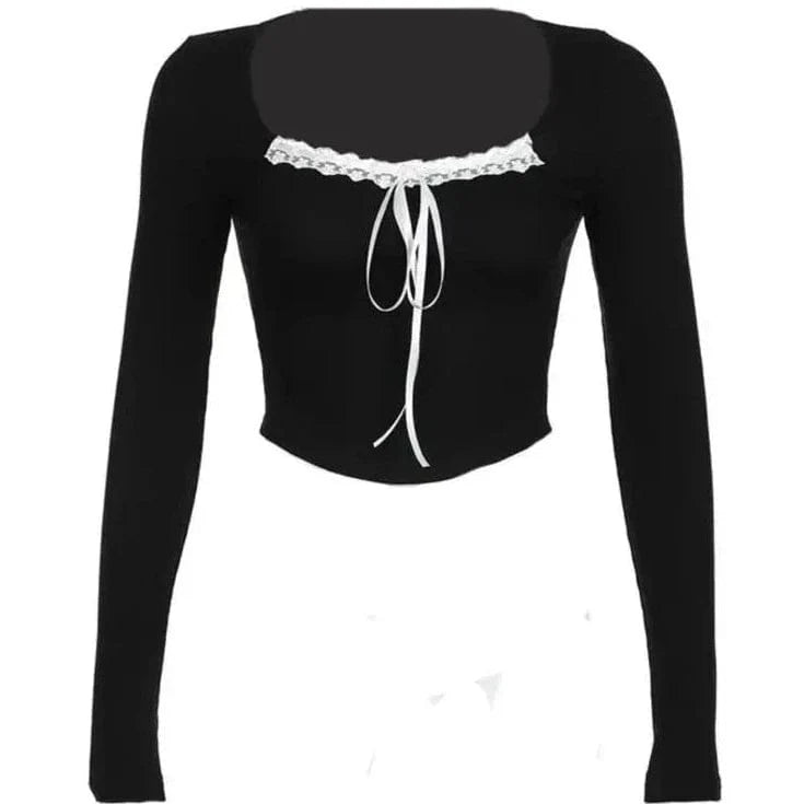 Long Sleeve Y2K Crop Top