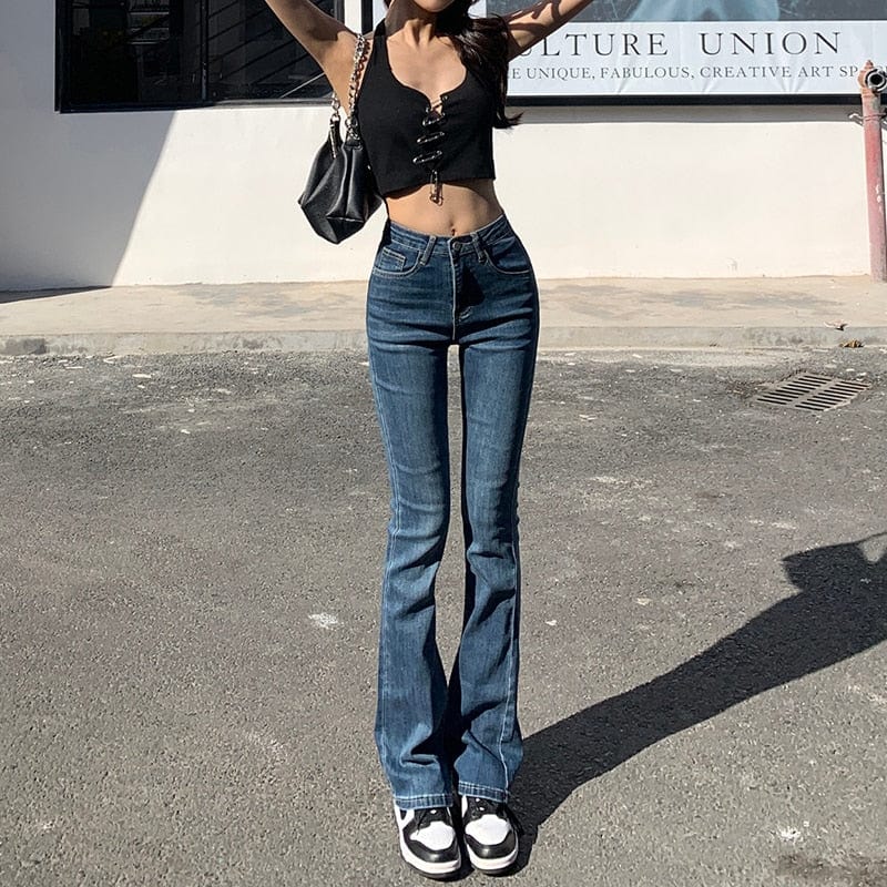 Low Rise Flare Jeans Y2K | Y2k Glory - Y2K Glory