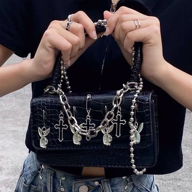 Metal Cross Y2K Hand Bag