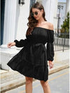 Off Shoulder Long Sleeve Y2K Dress