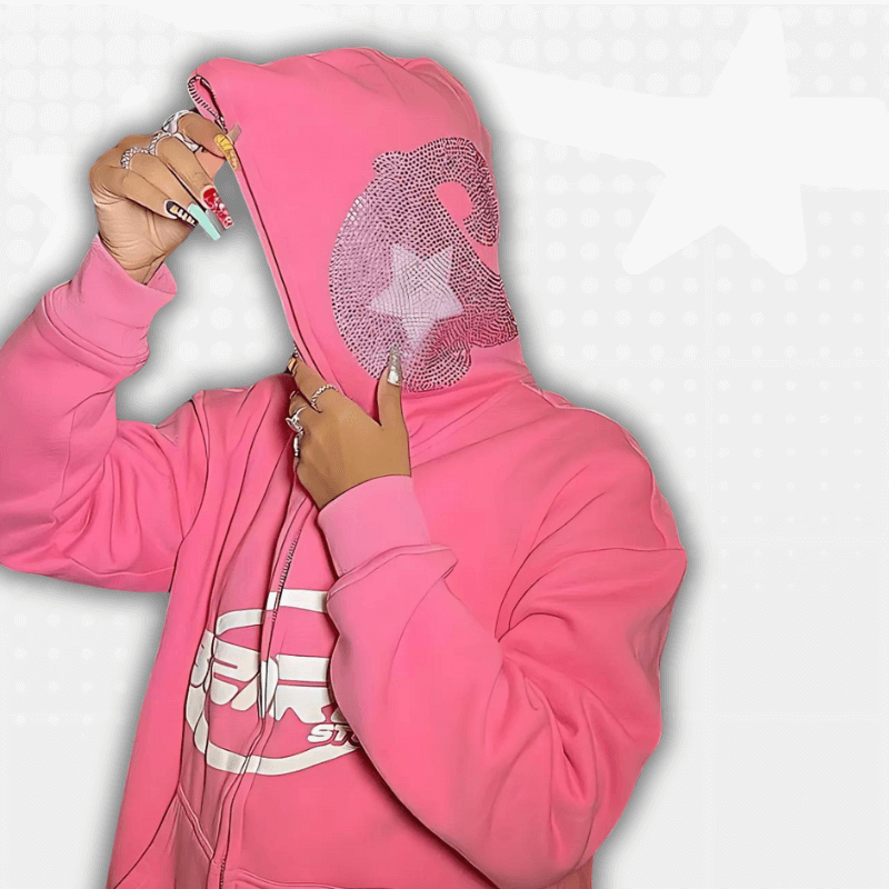 Pink Y2K Full Zip Hoodie