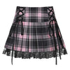 Plaid Y2K Lace Skirt