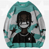 Printed Y2K Knit Sweater