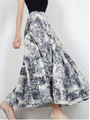 Printed Y2K Long Skirt