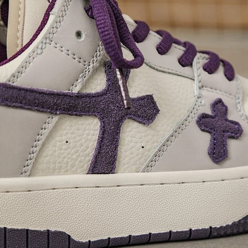 Purple Cross Y2K Sneakers