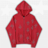 Rhinestone Cross Hoodie Y2K