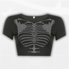 Rhinestone Skeleton Y2K Crop Top