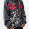 Skeleton Full Zip Hoodie Y2K