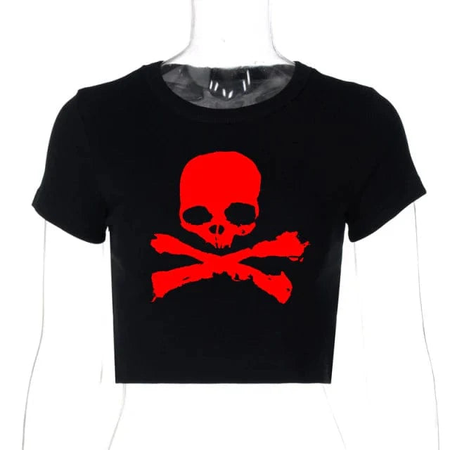 Skull Baby Tee Y2K