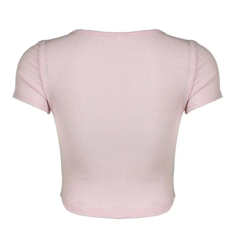 Square Neck Y2K Crop Top