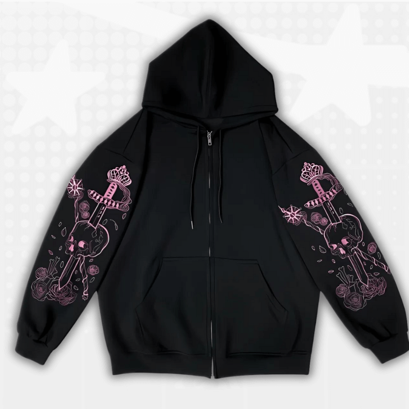 Women's Y2K Vintage Zip Up Hoodies