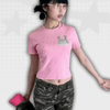 Y2K Aesthetics Pink Crop Top