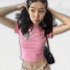 Y2K Aesthetics Pink Crop Top