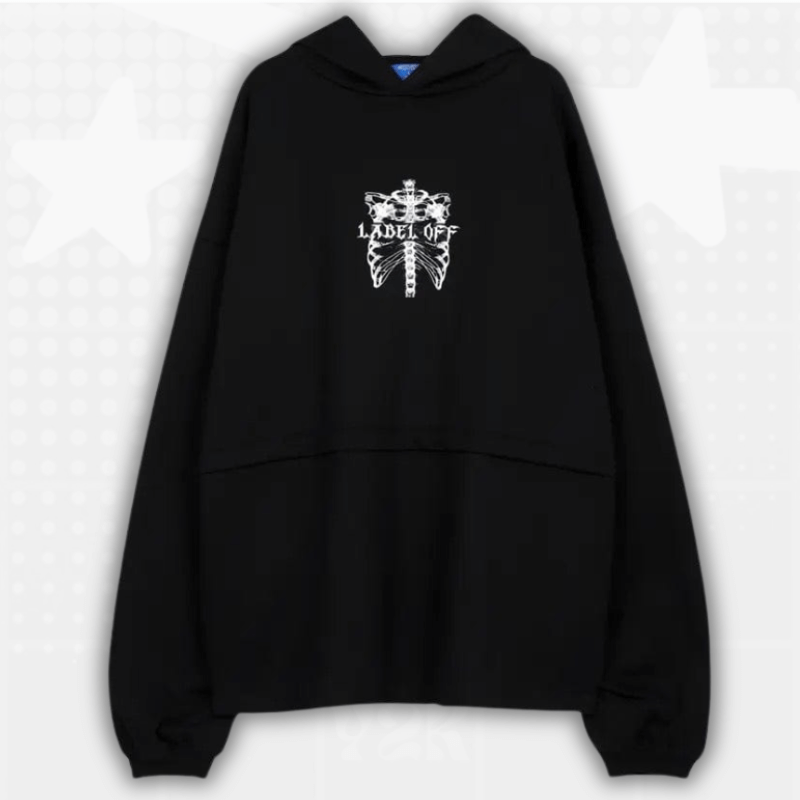 Y2K Label Off Skelly Hoodie