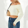 Y2K Long Sleeve Ribbed Knit Crop Top