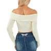 Y2K Long Sleeve Ribbed Knit Crop Top