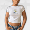 Y2K White Crop Tee