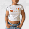 Y2K White Crop Tee