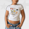 Y2K White Crop Tee