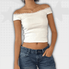 Y2K White Crop Top