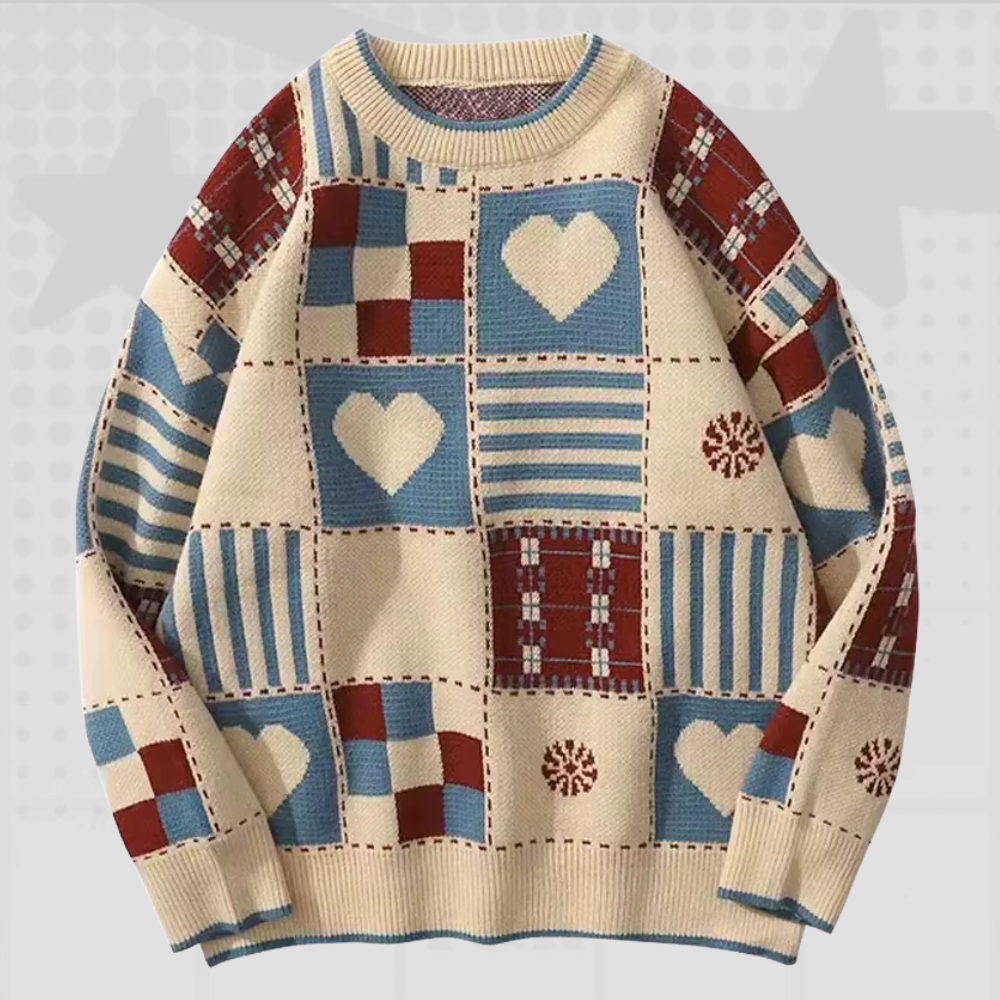 Oversized Heart Sweater Y2K